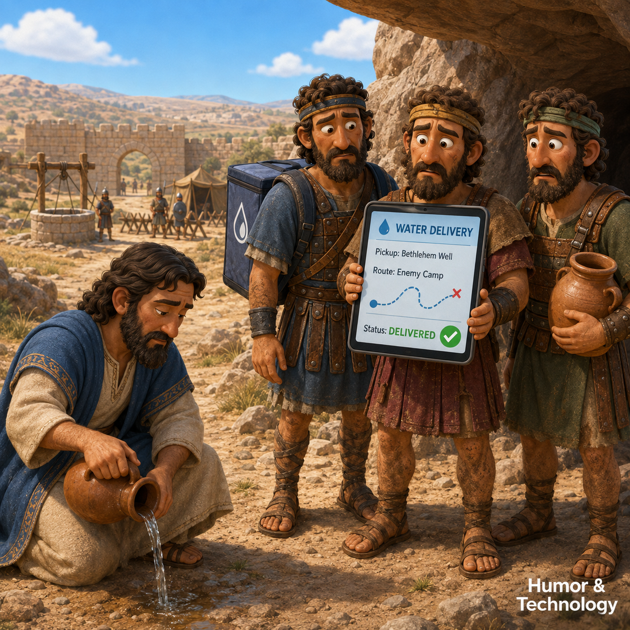Humor and Technology illustration: Bethlehem Express Delivery.